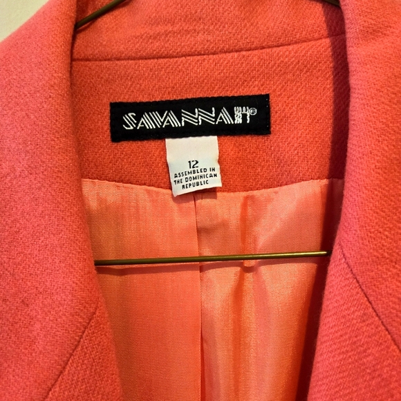Orange Wool Woman's Jacket/Blazer by Savanna, Size 12 - Picture 7 of 8